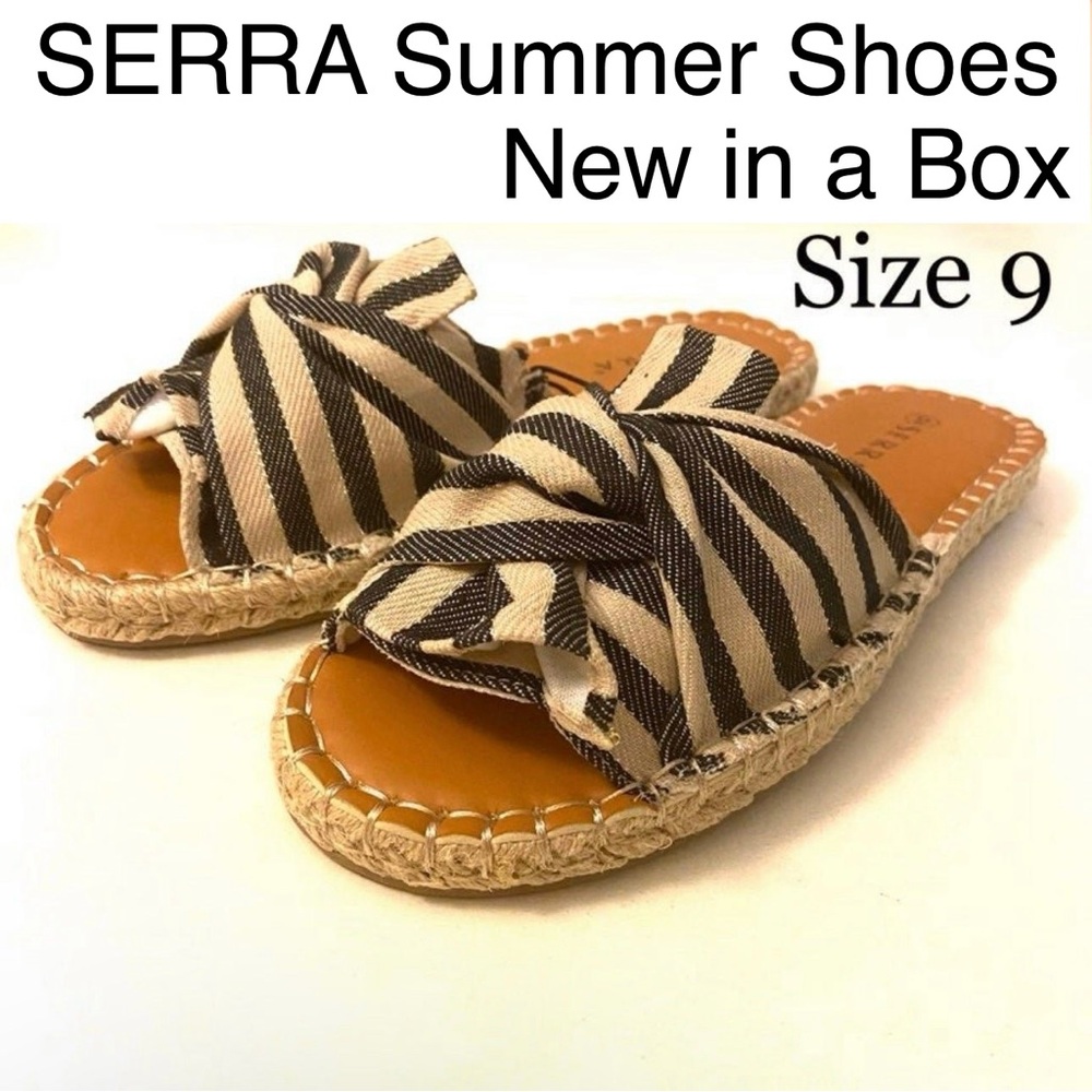 Sandals Slip-on Shoes Striped Bow Flip Flops Summer Casual Flats